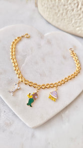 Underwater Wonders Charm Bracelet 4 Grams, 18KT Gold